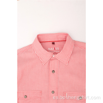 Camisa de ropa casual de verano rosa barata de alta calidad